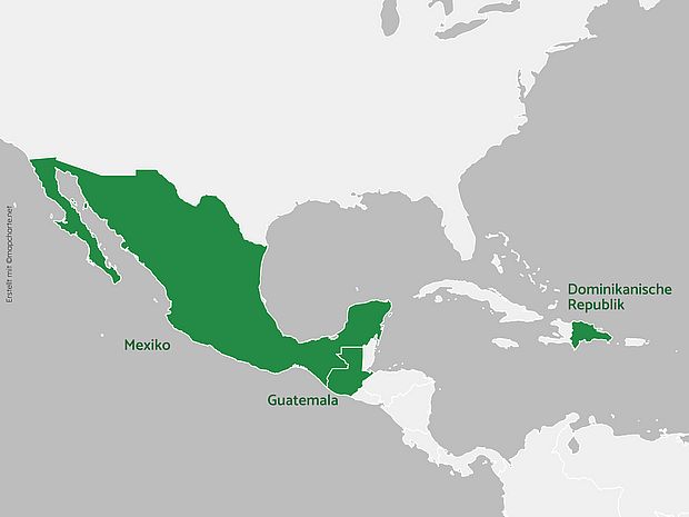 El proyecto BIOFINCAS se está llevando a cabo en la República Dominicana, Guatemala y México